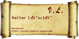 Valler László névjegykártya